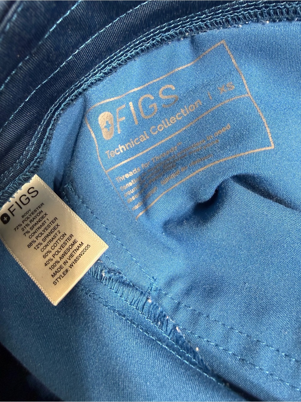 FIGS Zamora High Waisted 6-Pocket Classic Fit Jogger Scrub Pants Alps Blue XSR - Picture 3 of 6
